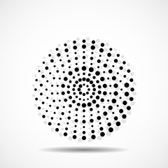 Abstract dotted circles. Dots in circular form. Vector design element