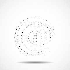 Fototapeta na wymiar Abstract dotted circles. Dots in circular form. Vector design element