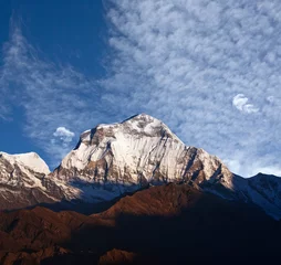 Schapenvacht deken met foto Dhaulagiri Panorama van de berg Dhaulagiri in de Nepalese Himalaya