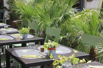tavoli  colazione  e piante