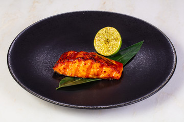 Grilled salmon fillet