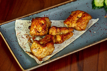 Chicken barveque with bread