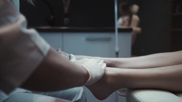 Foot massageFoot massage in the patient.