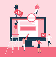 Drafting a document - flat design style illustration