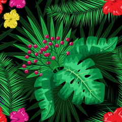 Exotic tropical nature environment repeating pattern background.