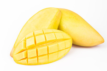 Delicious ripe mango fruit , mango on white background.