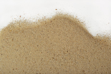 Beach sand on white
