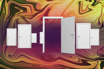 Composite image of doors