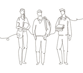 Groupmates - one line design style illustration