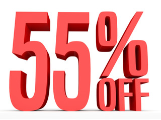 Fifty five percent off. Discount 55 %.