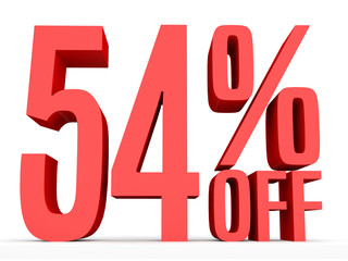 Fifty four percent off. Discount 54 %.