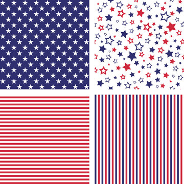 Vector set of US style seamless patterns