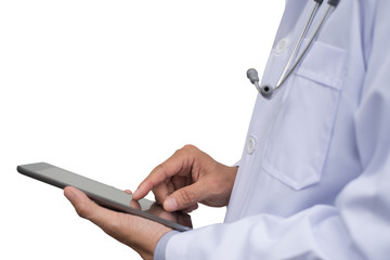 Doctor using digital tablet pc