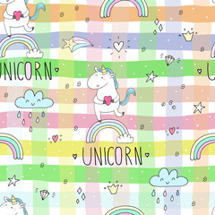 cute unicorn vector pattern