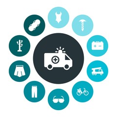 transports, industry, clothes Infographic Colorful fill Icons Set. Contains such Icons as  modern,  vacation,  power,  transportation, skateboarding,  skate and more. Fully Editable. Pixel Perfect