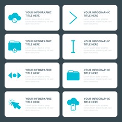 Flat cloud and networking, arrows, folder, cursors infographic timeline template for presentations, advertising, annual reports