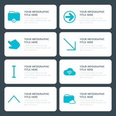 Flat cloud and networking, arrows, folder, cursors infographic timeline template for presentations, advertising, annual reports