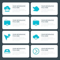 Flat cloud and networking, arrows, folder, cursors infographic timeline template for presentations, advertising, annual reports