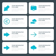 Flat cloud and networking, arrows, folder, cursors infographic timeline template for presentations, advertising, annual reports