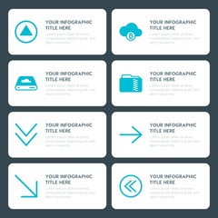 Flat cloud and networking, arrows, folder, cursors infographic timeline template for presentations, advertising, annual reports