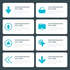 Flat cloud and networking, arrows, folder, cursors infographic timeline template for presentations, advertising, annual reports
