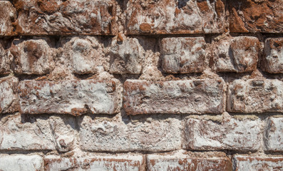 old brick wall showing weathered texture