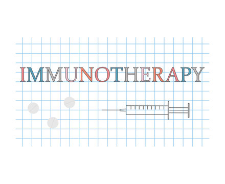 Immunotherapy Word On Checkered Paper Sheet- Vector Illustration