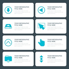 Flat cloud and networking, arrows, folder, cursors infographic timeline template for presentations, advertising, annual reports