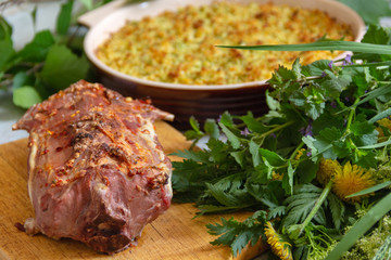baked lamb meat
