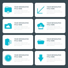 Flat cloud and networking, arrows, folder, cursors infographic timeline template for presentations, advertising, annual reports