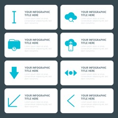 Flat cloud and networking, arrows, folder, cursors infographic timeline template for presentations, advertising, annual reports