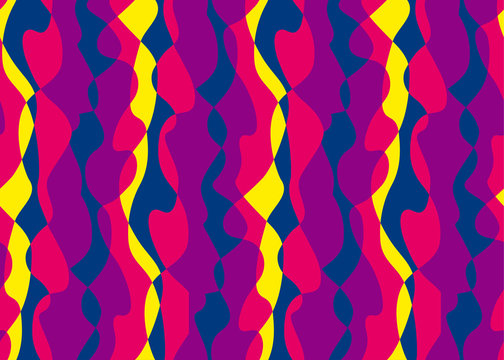 Tropical bright colors wavy seamless pattern.