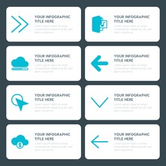 Flat cloud and networking, arrows, folder, cursors infographic timeline template for presentations, advertising, annual reports