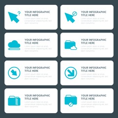 Flat cloud and networking, arrows, folder, cursors infographic timeline template for presentations, advertising, annual reports