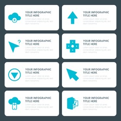 Flat cloud and networking, arrows, folder, cursors infographic timeline template for presentations, advertising, annual reports