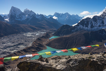 Himalayas mountain range view from top of Gokyo Ri, Everest region, Nepal