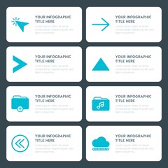 Flat cloud and networking, arrows, folder, cursors infographic timeline template for presentations, advertising, annual reports