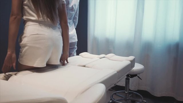 Doctor performing laser hair