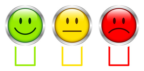 3 Silver Mood Faces Color Boxes Horizontal