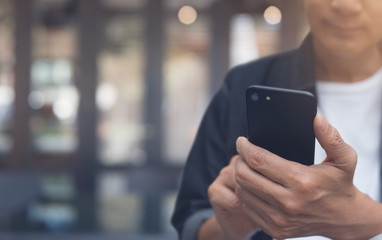 Man using smartphone