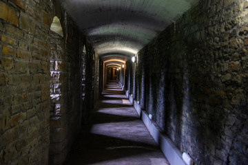 Fototapeta na wymiar A long, dark tunnel 