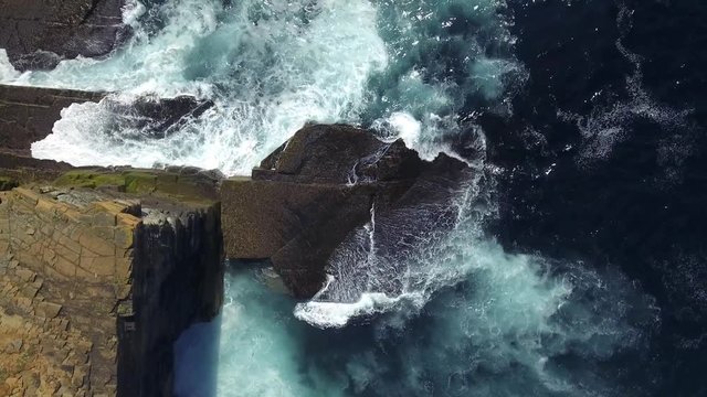 Stunning Drone footage over Yesnaby, Sandwick, on the west coast of Orkney Mainland, Scotland, south of Skara Brae. 