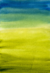 Fototapeta na wymiar Abstract green and blue watercolor on paper, background
