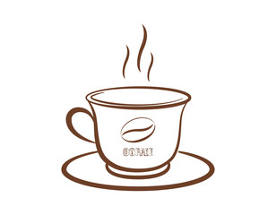 Vector illustration of a coffee cup with a plate.