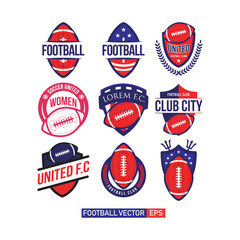 Football Club Set Logo Vector Template Design Illustration