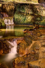 Underground waterfall St. Beatus Switzerland..