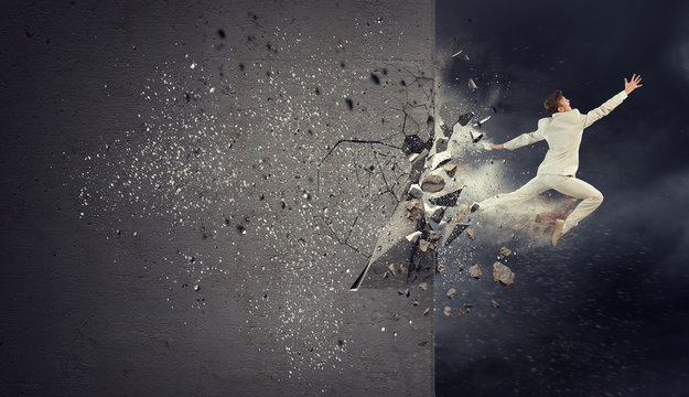 Breaking all the barriers. Mixed media