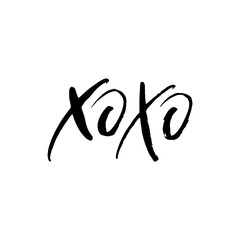 Hand drawn lettering card. The inscription: xoxo. Perfect design for greeting cards, posters, T-shirts, banners, print invitations.