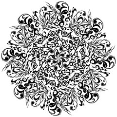 Fototapeta premium Floral tattoo, Asian ornaments, vector illustration