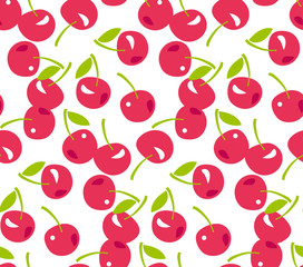 Red simple cherry seamless pattern.